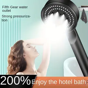5-Mode High Pressure Shower Head 380 Water Flow Boost Water-Saving Adjustable Spray Easy Install