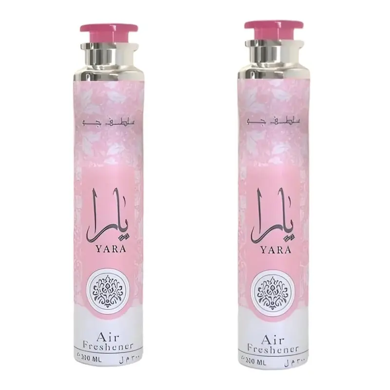 Lattafa | 2pc Yara Air Freshener | Unisex Fragrance | 300 ML | Eau De Parfum | Floral-Fruity-Orchid, and Tangerine