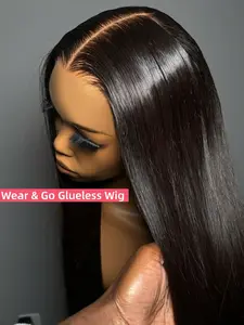 Ready To Wear Glueless 100% Human Hair Bone Straight Lace Front Human Hair Wigs 13x4 Lace Frontal Wig for Women Brazilian Pre Plucked With Drawstring