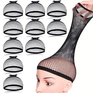 10 PCS Mesh Wig Caps for Women Elastic Open Wig Caps for Long and Short Hair Exquisite Elastic Edge Delicate Mesh