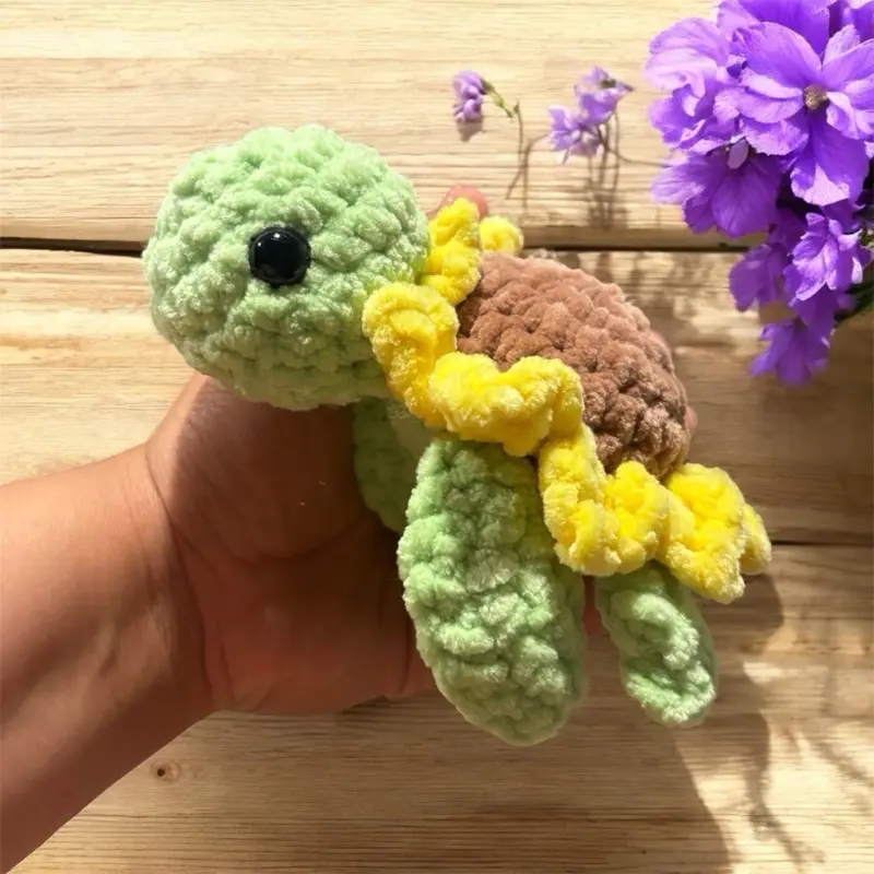 Handmade Sunflower Turtle  Crochet Plushie