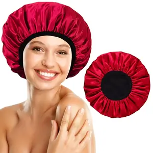 Shower Cap  , Terry Lined Shower Caps for Women, Triple Layer Hair Cap for Shower, Large Plastic Shower Cap for Braids Long Hair