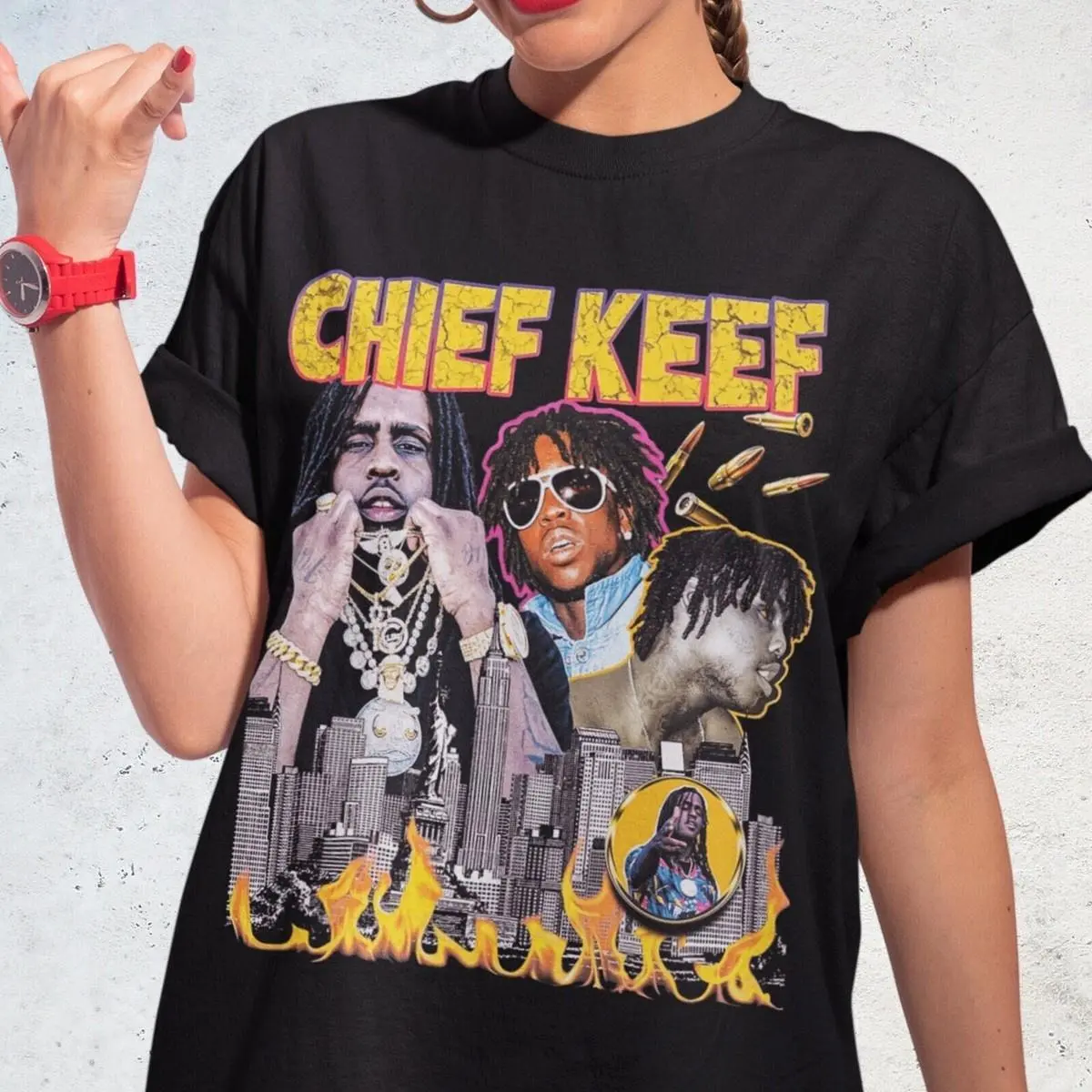 Chief Keef Retro Rap Vintage 90s Graphic T-Shirt – Vintage Rap Album Fan Tee