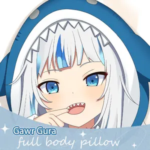 Anime Dakimakura Japanese Otaku Waifu Life Size Doublesided Print Hugging Body Pillov Cover vtuber Gawr Gura