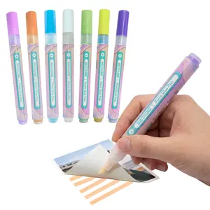Leven 7-Color Chisel Nib Glue Pens Set - Dual Line Wide & Fine Craft Adhesives with Mess-Free Smooth Glue Output, Strong Durable Hold, Quick-Drying Efficiency for Scrapbooking, DIY Art Projects