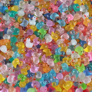 Mini Luminous Duck Resin Charms Beads, Cute Tiny Duck Figurines for DIY Crafts, Perfect for Jewelry Making, Keychains & More, DIY Beads Assortment