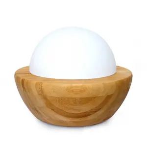 212 MAIN Ultrasonic Aroma Diffuser & Humidifier with Bamboo Base, Essential Oil Aromatherapy Device, Rejuvenating Relaxation Tool with Mood Light