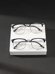 Men's Classic Square Frame Glasses, Versatile Eyewear, Lightweight Copper Frames for Daily Wear and Work Commute, Anti Blue Glasses, Casual Eyeglasses