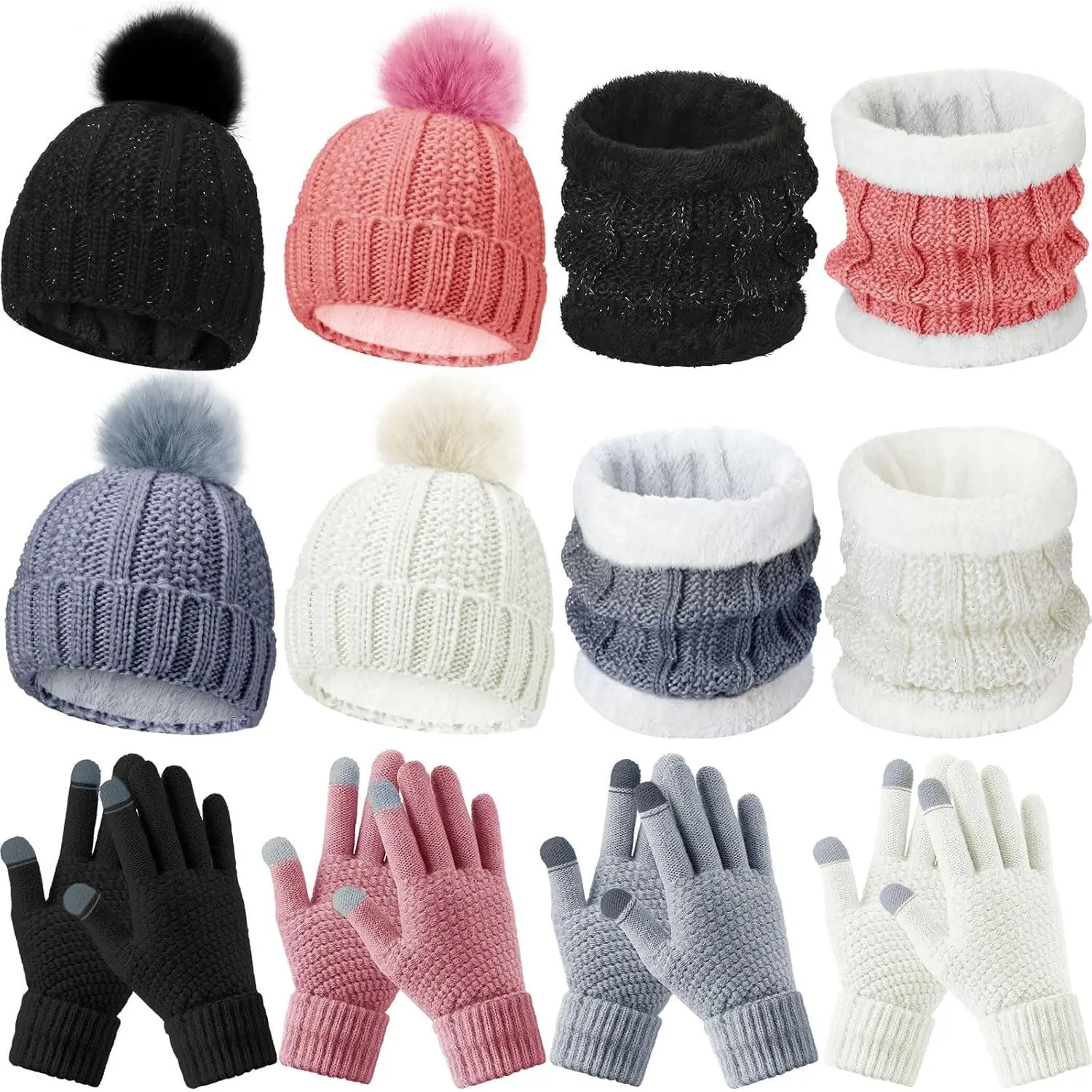 Black, White, Pink, Gray