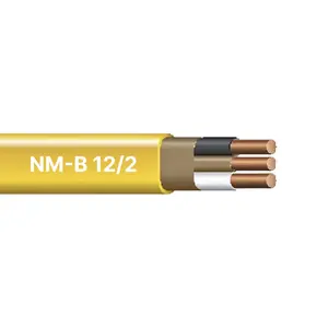 250ft Roll 12/2 Copper NM-B Gauge Indoor Electrical Yellow Copper Romex Wire Ground Cable 250ft Roll 12/2 Copper NM-B Gauge Indoor Electrical Yellow Copper Romex Wire Ground Cable