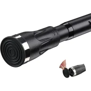 Tension Curtain Rod, 42 to 100 inch Adjustable Heavy Duty black shower curtain rod for bathroom Closet Windows