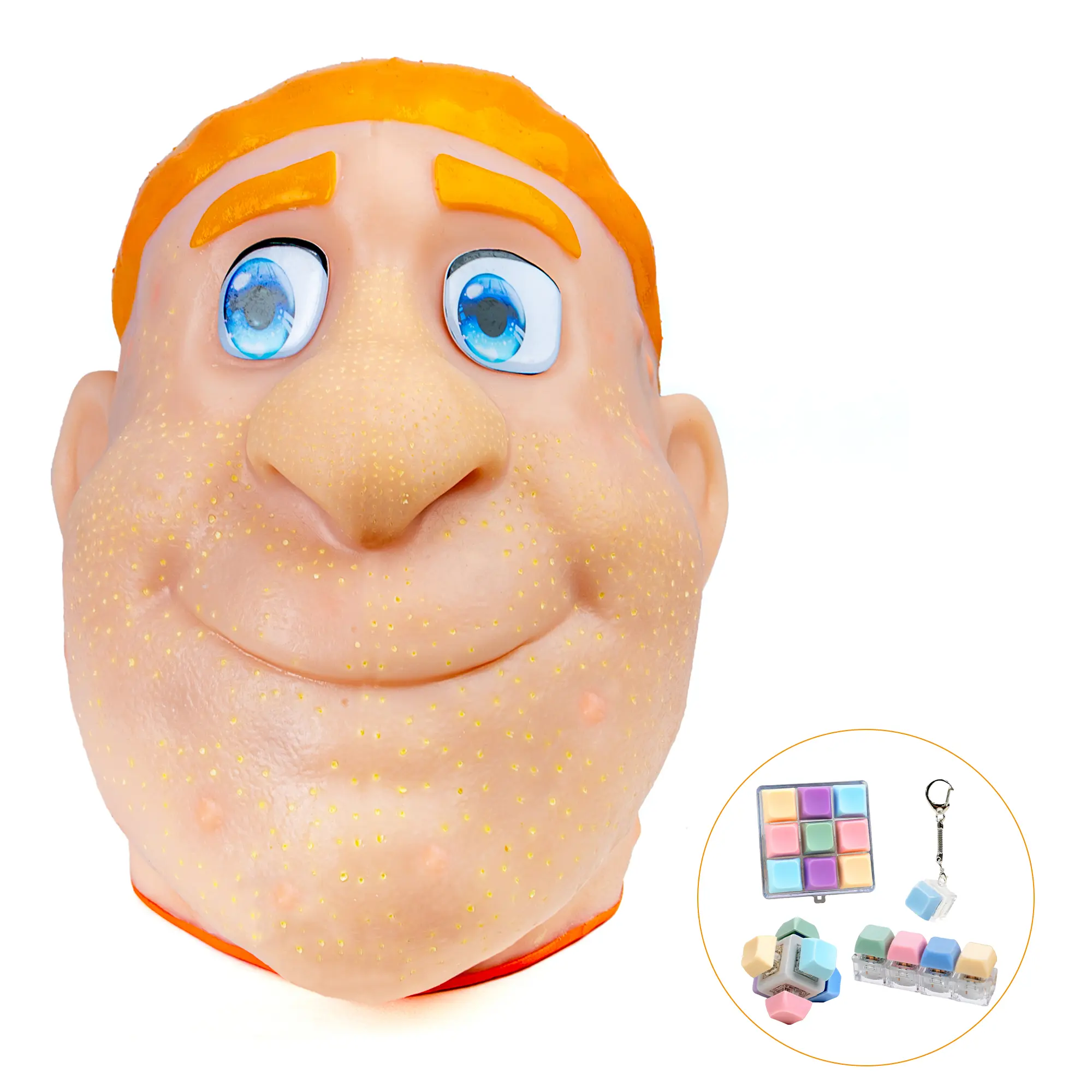 Fadchoi Giant Head Pimple Popping Simulator - Refillable Jumbo Squishies Squishy Fidgets, Sensory Stress Reliever Stress Relief Tools for Adult Anxiety Relief