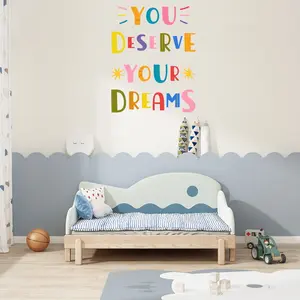 Self-Adhesive Inspirational Wall Stickers, Waterproof Cartoon Style, Kids' Room Decor, Easy Tear Without Residue, Positive Energy Motivational Decals