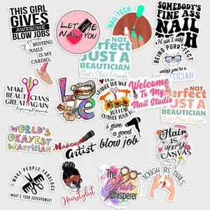 Sticker Pack 20 Beautician Life Vinyl Sticker, Beauty Salon Career Decal for Mirror Laptop