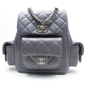 Pre-owned CHANEL Calfskin Backpacks Duma Grey Backpack T ZY0000290550