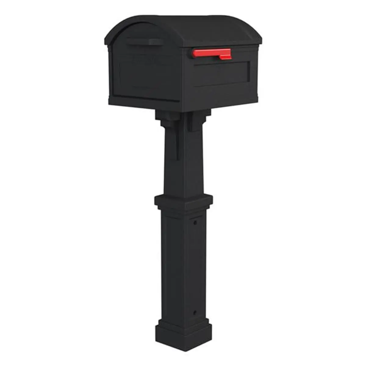 Gibraltar Mailboxes Grand Haven Extra Large Contemporary Style Post-Mount Plastic Mailbox, Black - Double-Wall Construction, Ample Mail Storage, Wide Grip, Magnetic Latch, Address Number Space, Assembly Required