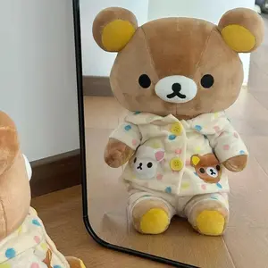 35-55cm Rilakkuma Pajamas Plush Toy Doll Sleeping Pillow Soft Cushion For Sofa Bed Decorative Supportive Throw Pillow Gift