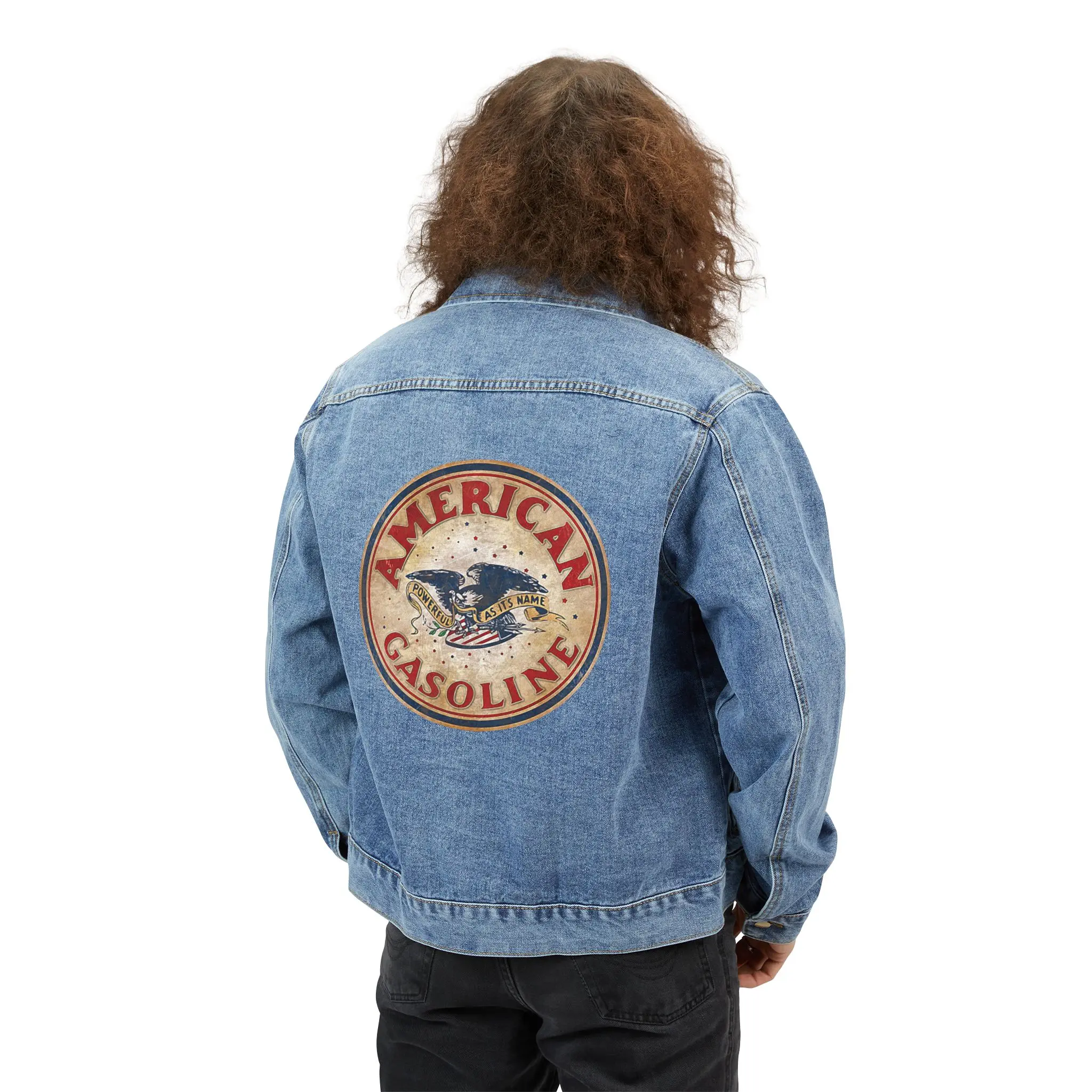 American Gasoline logo Denim Jacket | Vintage Petrol Patch