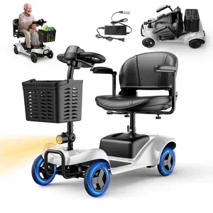 Mobility Scooter for Adults,4 Wheel Mobility Scooter,15 Miles Range,300LBS Capacity,Lightweight and Portable,with LED Headlights and Basket,Charger Included,Gifts Suitable for Elders