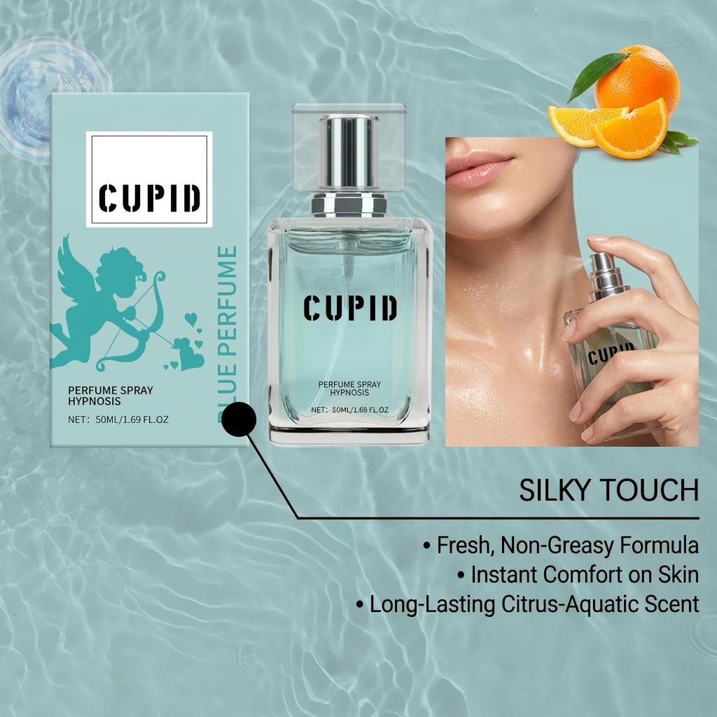 Cupid Blue Cologne Spray - Fresh Citrus & Amber Fragrance, Long-Lasting Portable Perfume Mist sweet daily