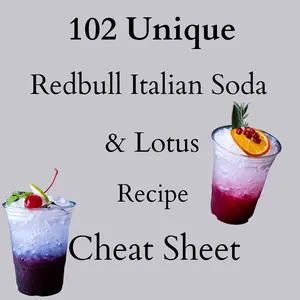 102 Redbull & Lotus Italian Soda Recipe Cheat Sheet
