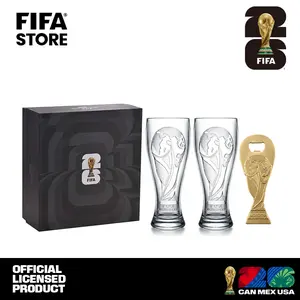 2026 World Cup Official Merchandise: Unbreakable Beer Mug Set (Two mugs and a trophy-patterned bottle opener) - Suitable for gifting or personal use. Ceramic Drinkware