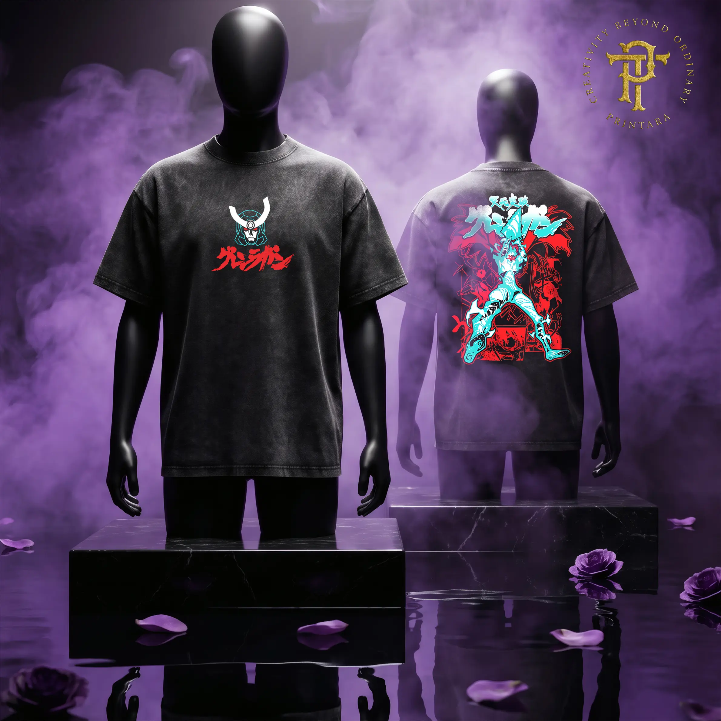 Men's Tengen Toppa Gurren Lagann Simon Graphic T-Shirt - Classic Cotton Shortsleeve Seamless Relaxed-Fit Retro Aesthetic Mecha Anime Manga Streetwear Gift for Anime Fans