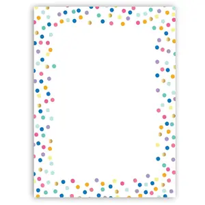 Colorful Circles Stationery - 8.5 x 11-60 Letterhead Sheets - Border Letterhead