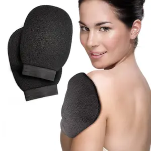 Korean  Mitt for Remove . 2 Pack  Viscose Kessa Deep  Gloves for  Scrub,  and Self Tanning Removal. Easily Smooth  Surface.