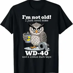 Graphic T-ShirtPremium Cotton Graphic Tee Owl "I'm Not Old I Just Need Some" T-Shirt |   funny owl tee, graphic cotton top, casual streetwear, humorous t-shirt, unisex tee, viral TikTok trend