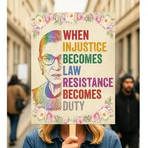 When Injustice Becomes Law Protest Sign , Resistance Becomes Duty Protest Poster, Anti-Trump Sign, Political Activist Poster  Print UNFRAMED