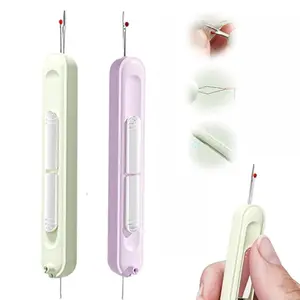 2 in 1 Automatic Needle Threader, 2 Counts Portable Seam Ripper, Quick Needle Threader Tool for DIY, Sewing Machine Supplies, Embroidery Tools, Sewing Supplies Crafts