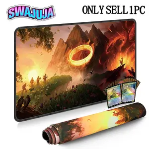 Magic Element Game Mat, Large Tabletop Pad, Tcg & Board Game Mat, Dream Forest Design, Wrist Support Desk Pad, Gaming Accessory, Desk Accessories, Perfect Gift for Gamers