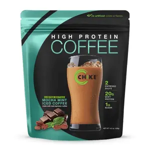 Chike Protein Iced Coffee Mocha Mint Flavor 20g Whey Protein 2 Espresso Shots Low Sugar US Made High Protein Coffee