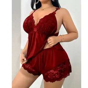Pajama Set with Two Pieces - Halter-Style Shorts Set for Gentle Home Wear