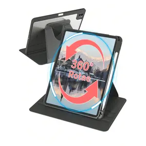 Anti-Scratch iPad Case with Pencil Holder, 360 Degree Rotating Stand, High-End Shockproof Design, Supports Auto Wake/sleep, Adjustable Tablet Stand, Tablet Accessories