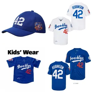 Robinson Men's Baseball Jersey Kids' Wear Blue White Adjustable Cap Embroidered Sportswear Baseball Series graphic cotton t-shirt