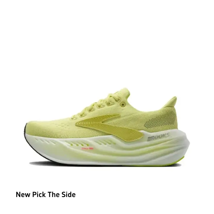 Unisex Cushioned Road Running Shoes, Pale Yellow Breathable Knit Fabric Athletic Sneakers, Brand New Sealed with Original Shoe Box, Lightweight Shock Absorbing Sole Outdoor Sports Trainer Footwear