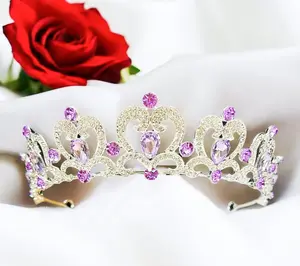 Queen of Heart Tiara, Red Heart Crown, Fairy Silver Headband, Costume Headpiece, Romantic Crown, Love Crown, Quinceanera Crown, Birthday Gift
