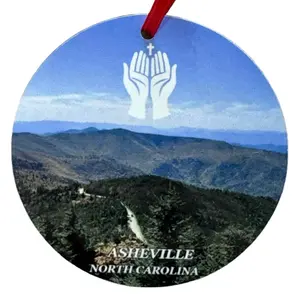 Asheville North Carolina Round Christmas Ornament - New