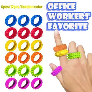 Rainbow Silicone Jelly Rings Set, 6/12 Pieces, Perfect for Parties, Carnivals, Birthdays, Cool Party Accessories, Fun Gift Ideas, Stackable Rings