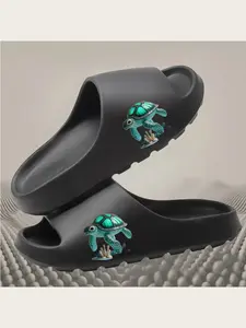 LED Light Up Sea Turtle Slippers for Kids Adults Glowing Tortoise Shell Non-Slip Soft Sole Beach Pool Party Sandals Summer Animal Themed Footwear