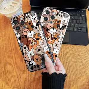 Dog Pattern UV Printed Phone Case, 360° Full Coverage Protection for iPhone 11, 12, 13, 14, Pro Max, 15, 16, XR, X/XS, 7, 8 Plus, SE, and Mini Smartphones. Perfect Gift, Birthday Gift for Boys and Girls.