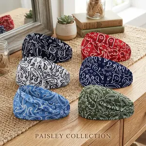 6-Pack Paisley Bandanas Headbands - Wide Thick Elastic Sweatbands for Men and Women, Fashion Boho Hair Wrap Headwrap Perfect for Workout Yoga Running Sports, Cooling Breathable Head Bands for Active Lifestyle