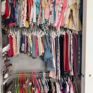 75''-115'' W Adjustable Closet System with 4 Wood Drawers and Hanging Rods, Modern 4-9FT Walk-in Closet Organizer Wardrobe Rack with Shelves,  Aesthetic Design Bedroom Organizing Closet Organization Home Interior Furniture,dorm essentials,home decor