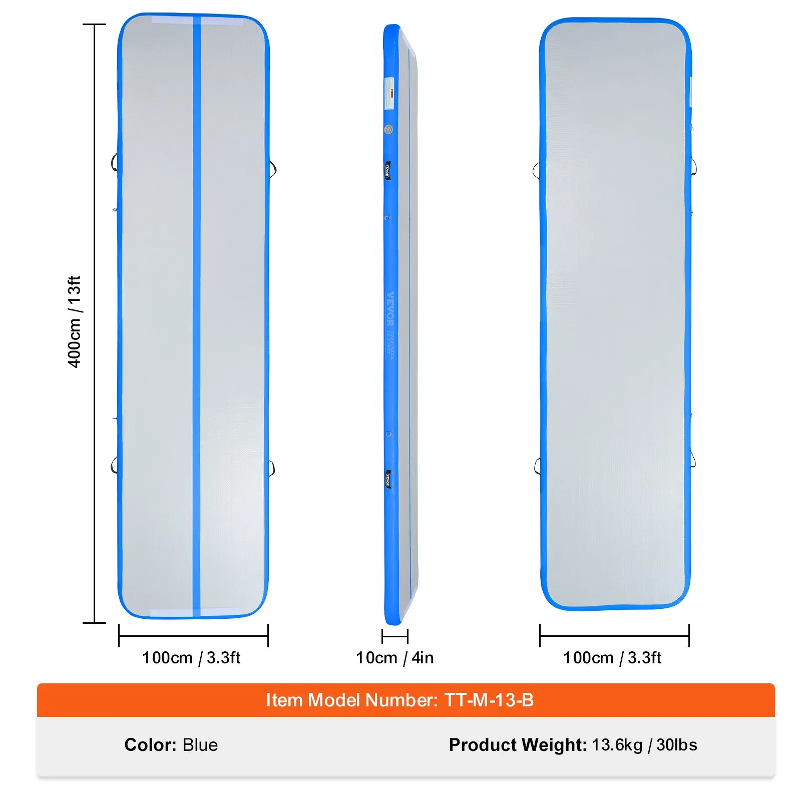 Mat - 13 ft x 3.3 ft x 4 in - Blue