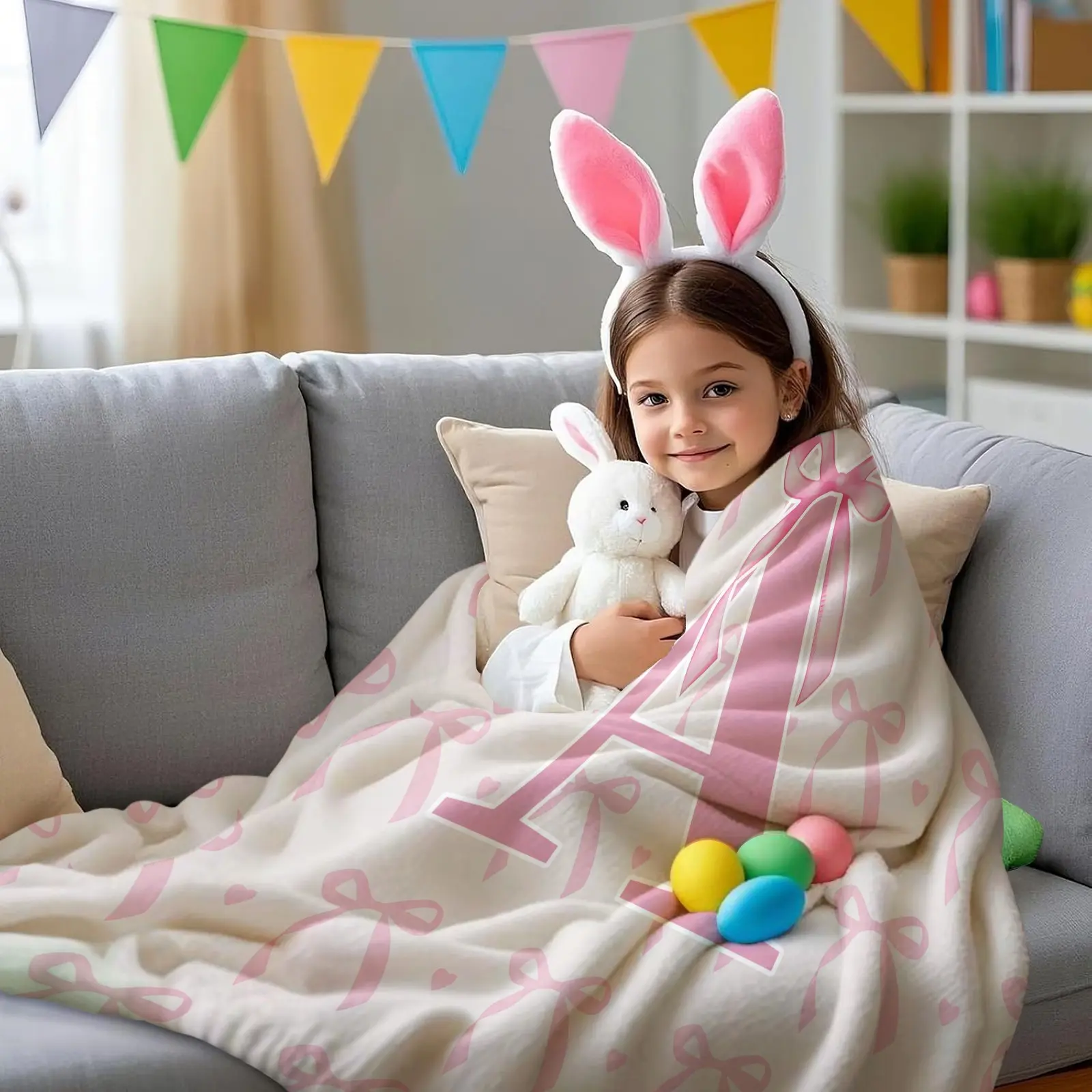 Pink Bow Custom Initial Throw Blanket, Sweet Girl Style Heart Print, Soft Warm Cozy Skin-friendly, Ideal for Bedroom Living Room Sofa Dorm Decor Pink Bow Custom Initial Throw Blanket, Sweet Girl Style Heart Print, Soft Warm Cozy Skin-friendly, Ideal for Bedroom Living Room Sofa Dorm Decor