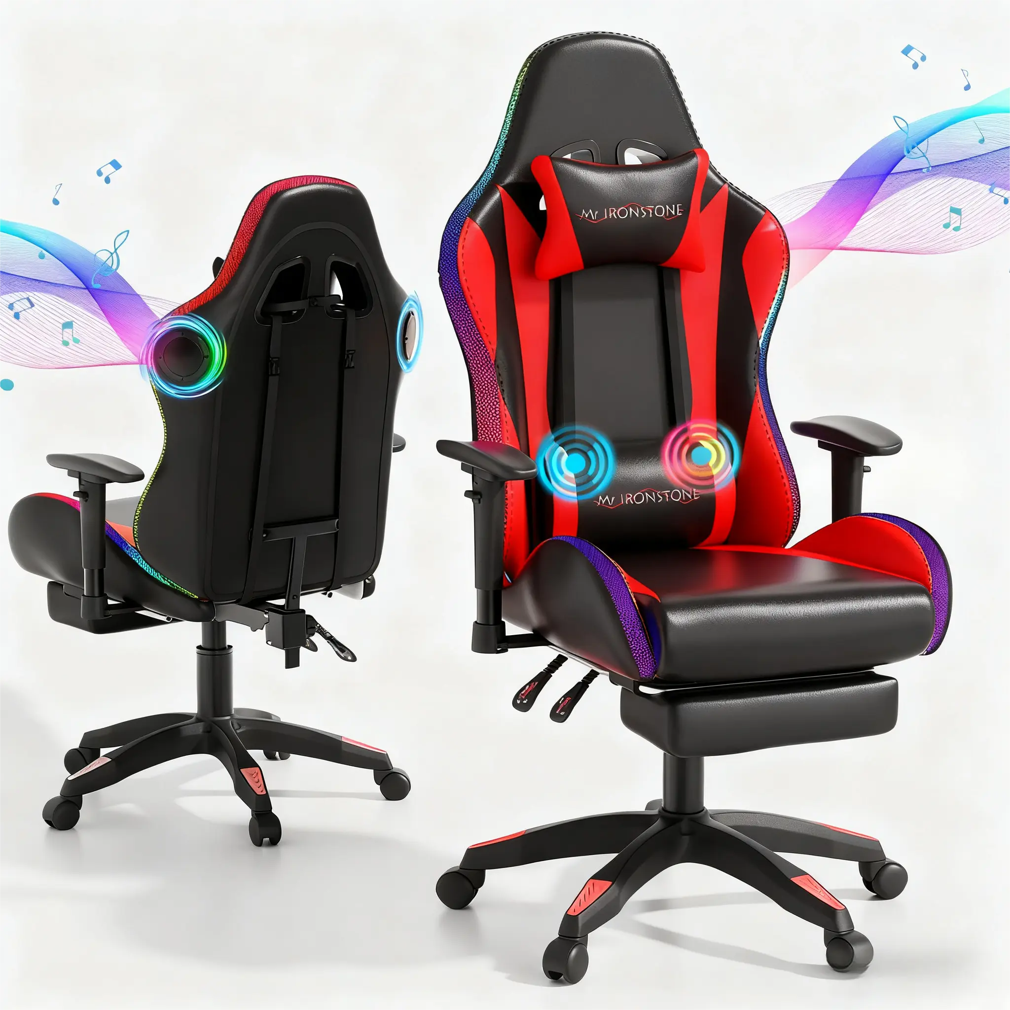 Red Gaming Chair Pro(RGB, Speakers & Massage)