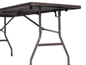 VINGLI 4/6/8 Foot Plastic Folding Table Portable Long Table for Indoor Outdoor Use Rectangular with Carrying Handle, Smooth HDPE Tabletop, White/Brown/Black
