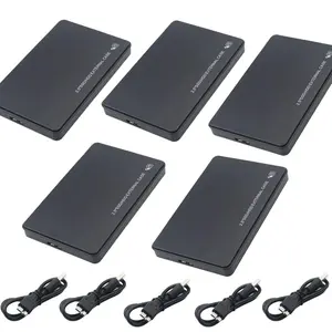 Tech Setup Essential 5-Pack 2.5" SATA to USB 3.0 HDD SSD Enclosure External Hard Drive Case Portable 5Gbps Reader Laptop Mac Data Backup